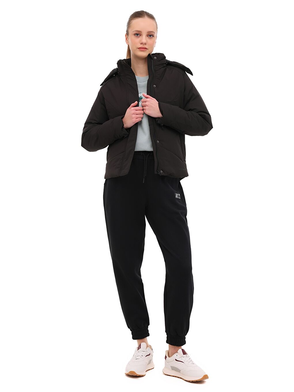 WL 1LURID KSYWJ23734 5PR Siyah Kadın İnce Mont-2