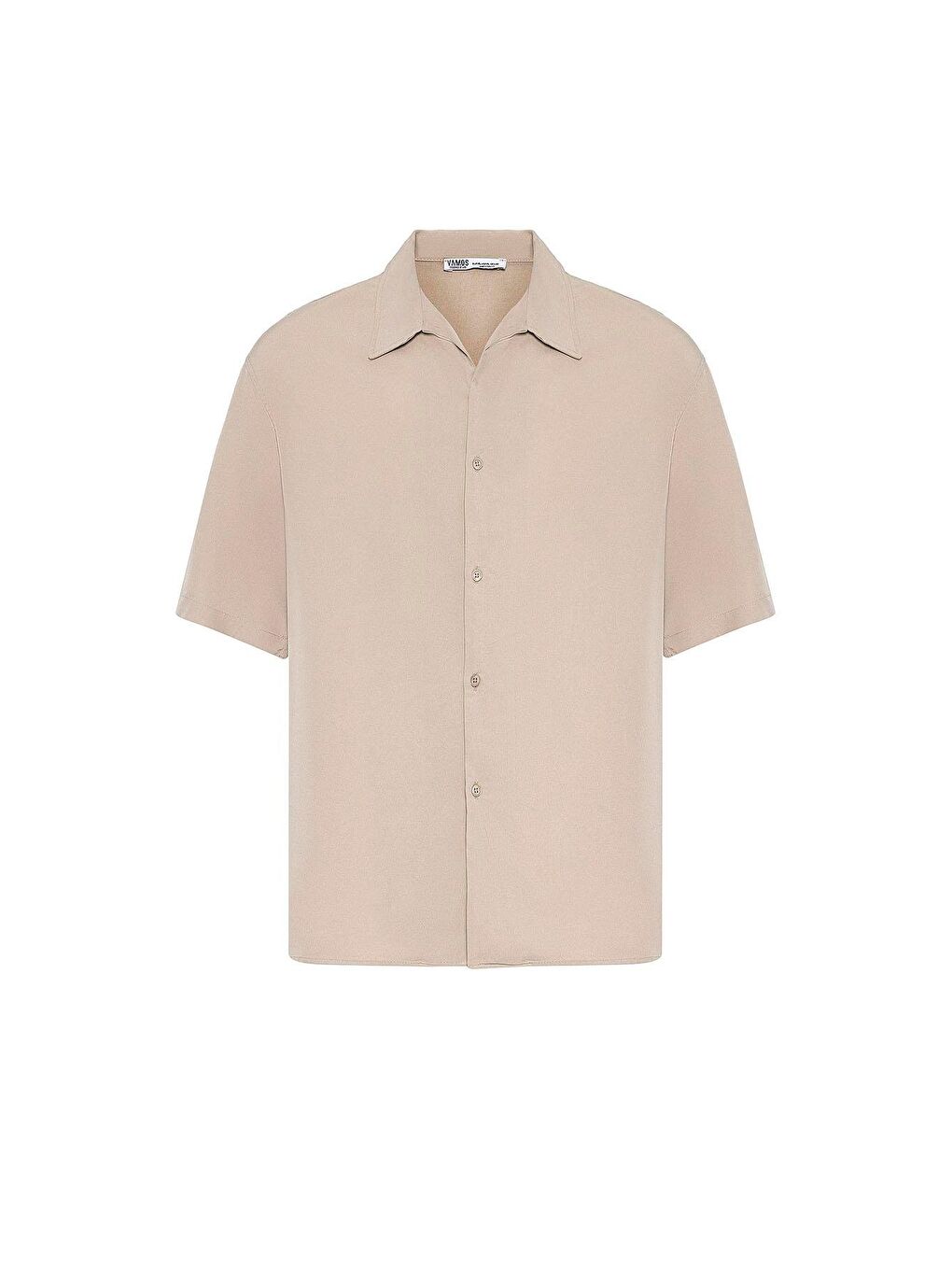 Oversize Lyocell Kumaş Gömlek Bej-1