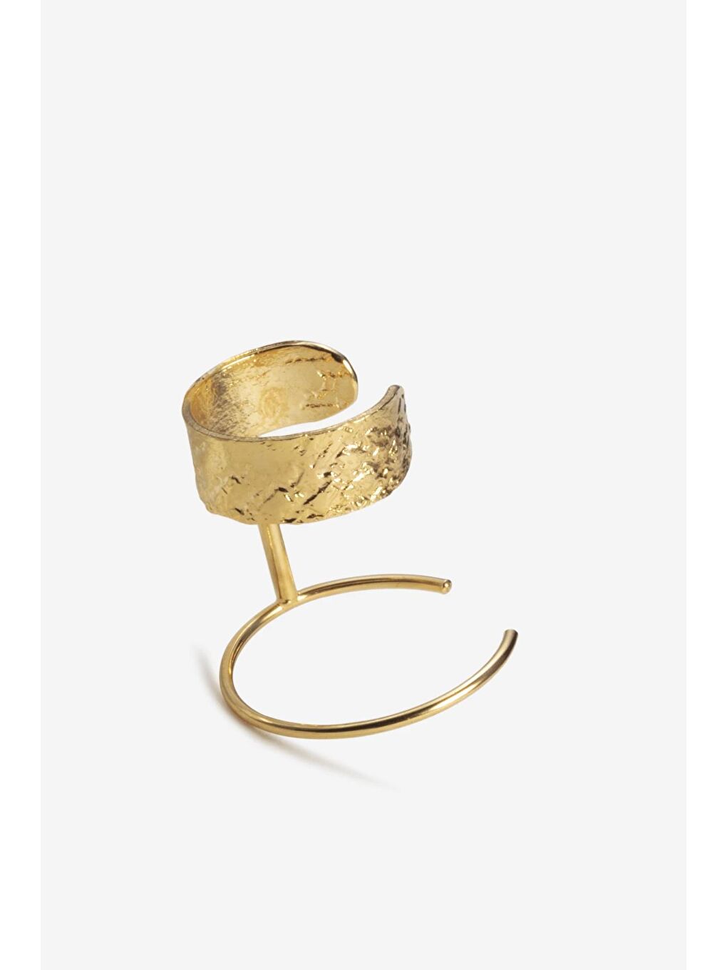 Sarı Illusion Deliksiz Sıkıştırmalı Çift Görünümlü Kıkırdak Küpesi -Tek Küpe-2