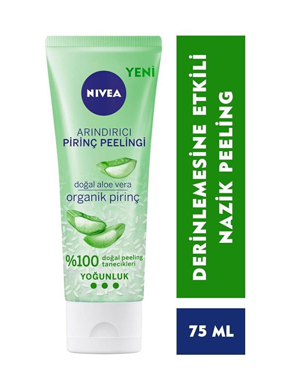 NIVEA Şeffaf Arındırıcı Organik Pirinç Peeling 75 ml, Karma Ciltler, Aloe Vera Ile Yüz Temizleyici