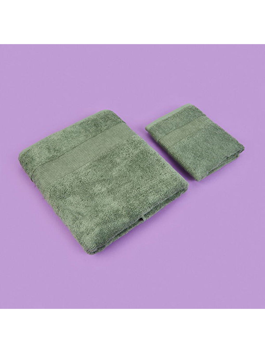 Soft Ella 2'li Hamam Seti - Yeşil - 50x70 cm + 70x140 cm-2