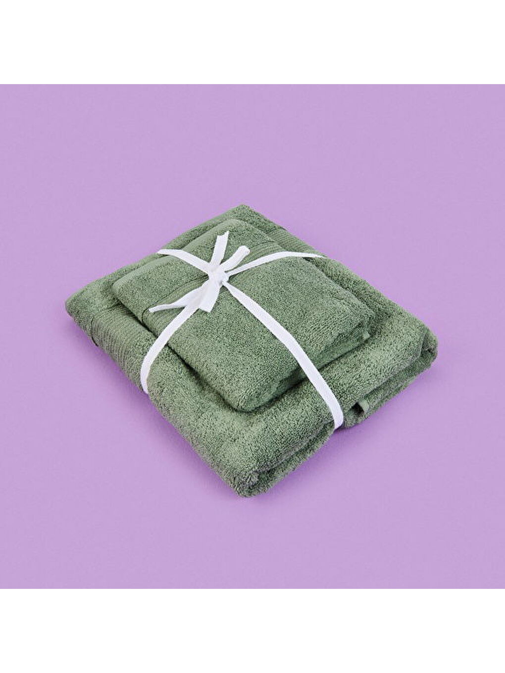 Soft Ella 2'li Hamam Seti - Yeşil - 50x70 cm + 70x140 cm-3