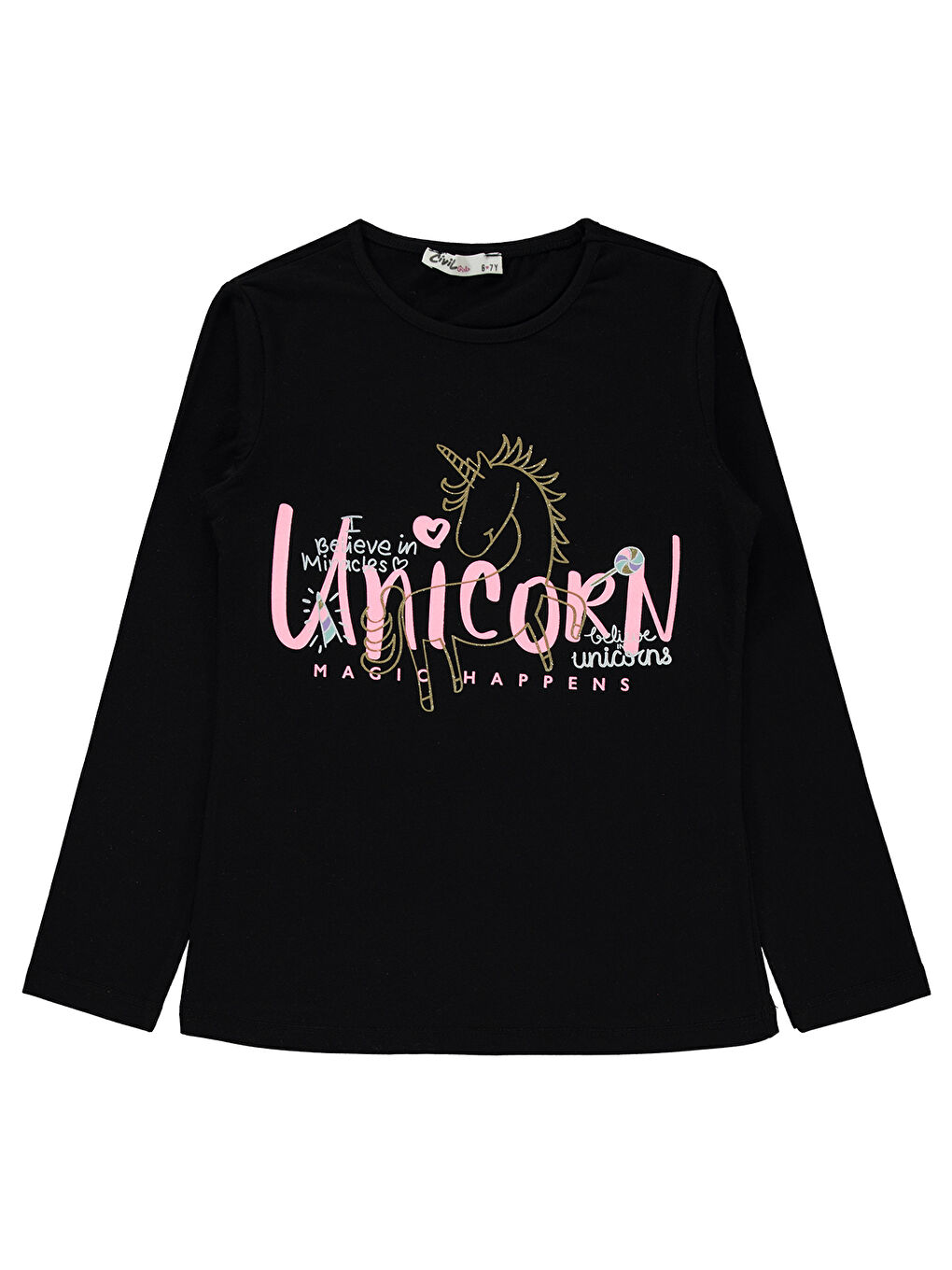 Civil Siyah Kız Çocuk Sweatshirt 6-9 Yaş Siyah