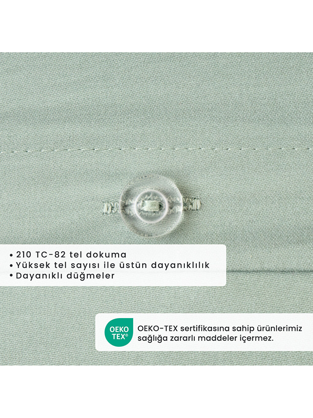 %100 Pamuk Saten Supreme Çift Kişilik Nevresim Seti Yeşil (200x220 cm)-2