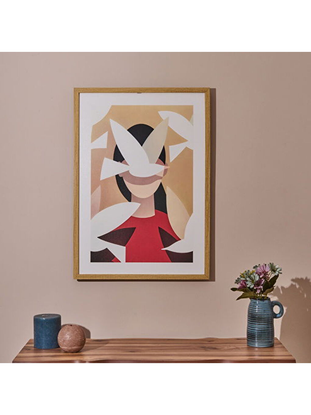 Karışık Deco Woman Of Birds Tablo - Renkli - 50x70 cm