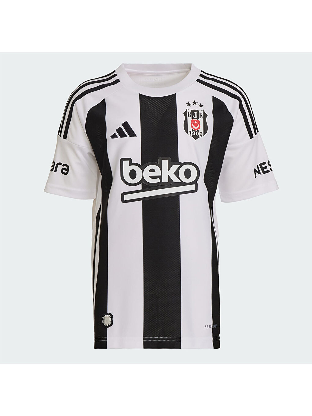 Beşiktaş Striped 24 Çocuk Beyaz Yuvarlak Yaka Forma