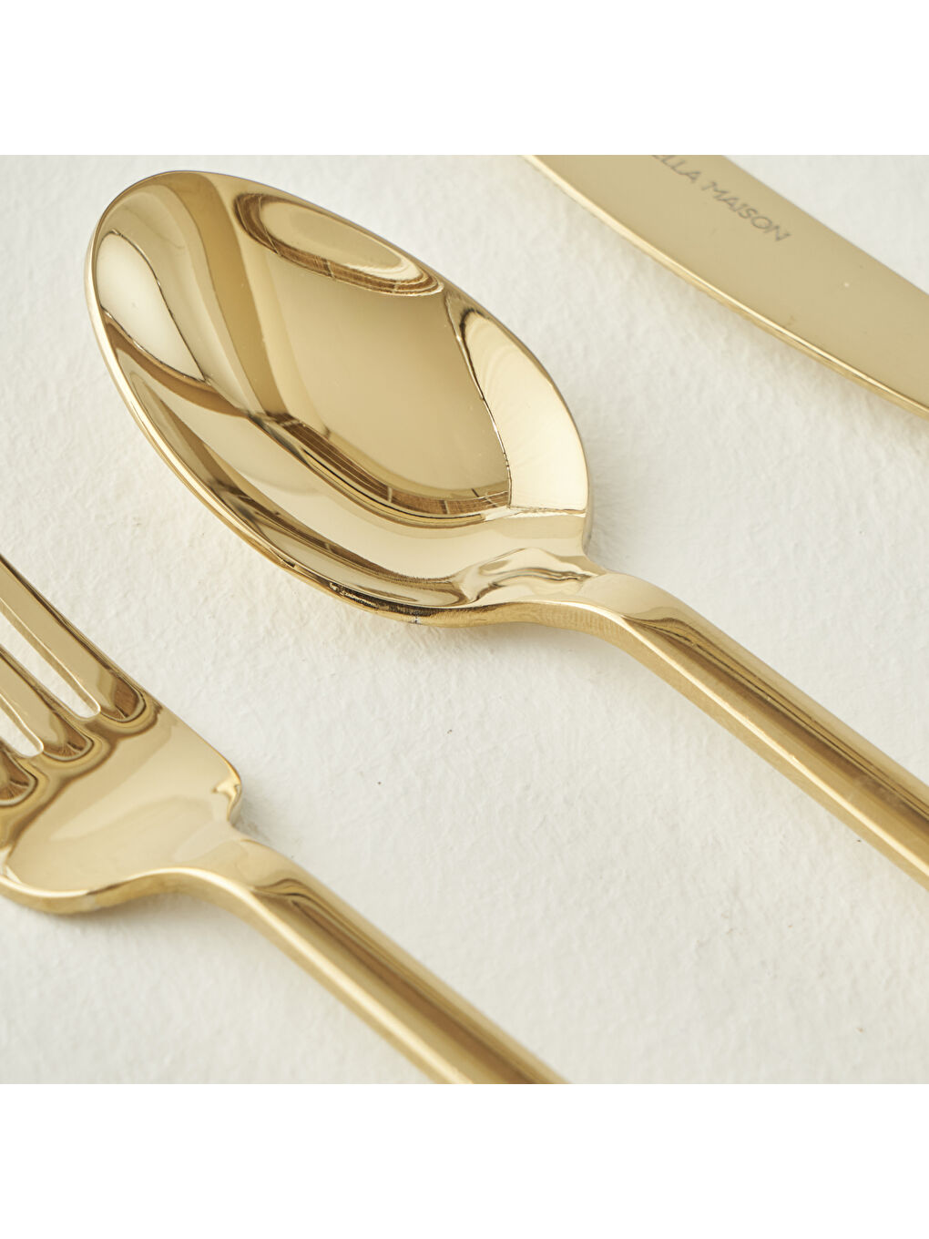 Sarı Milano 18 Parça Yemek Çatal Kaşık Bıçak Seti Gold-1