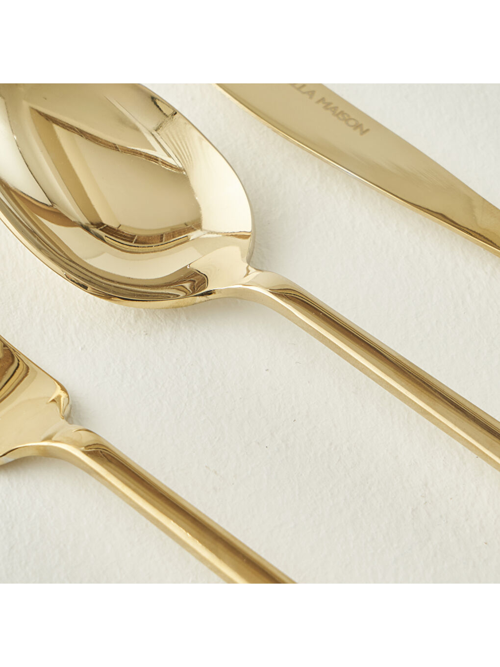 Sarı Milano 18 Parça Tatlı Çatal Kaşık Bıçak Seti Gold-1