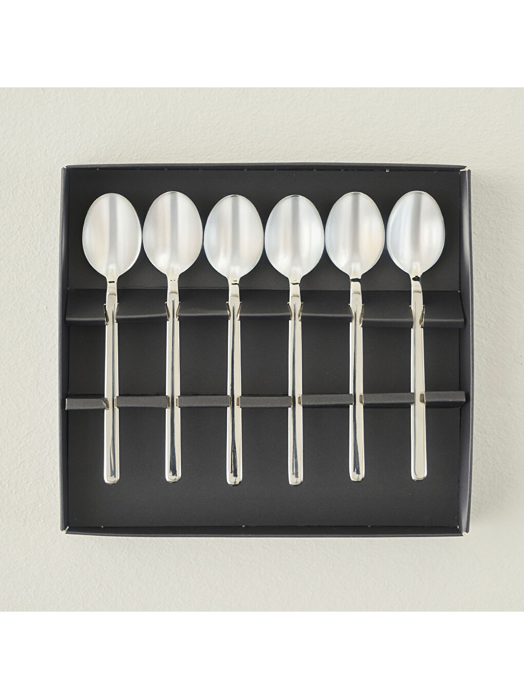 Gri Milano 6'lı Çay Kaşığı Seti Silver-1