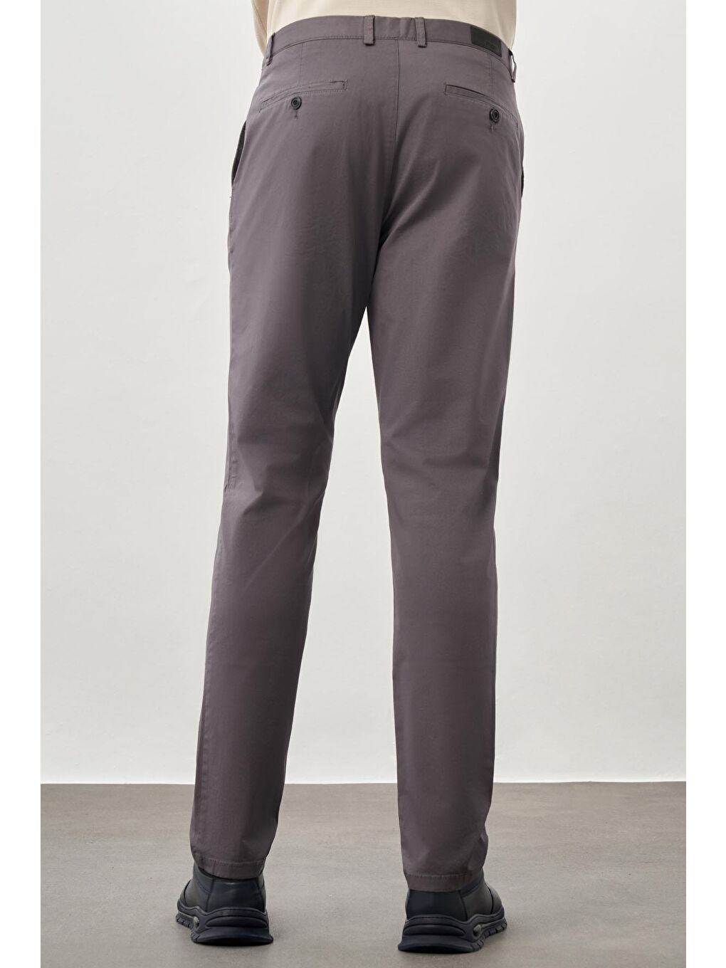 Koyu Antrasit Pamuklu Yandan Cepli Casual Comfort Fit Chino Pantolon 1003230164-3