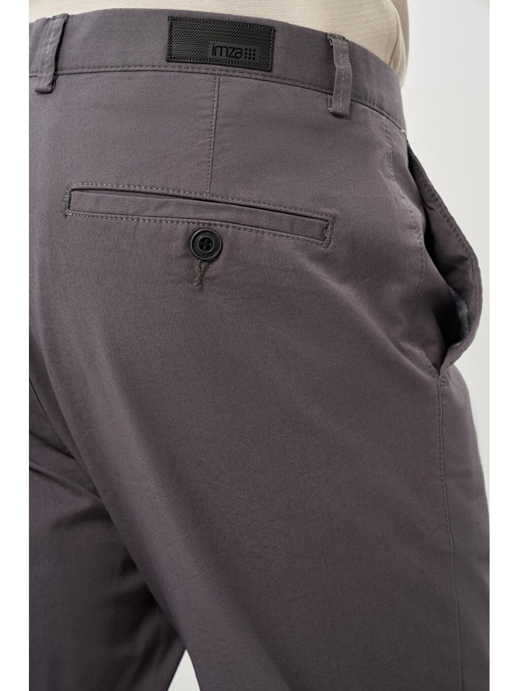 Koyu Antrasit Pamuklu Yandan Cepli Casual Comfort Fit Chino Pantolon 1003230164-4