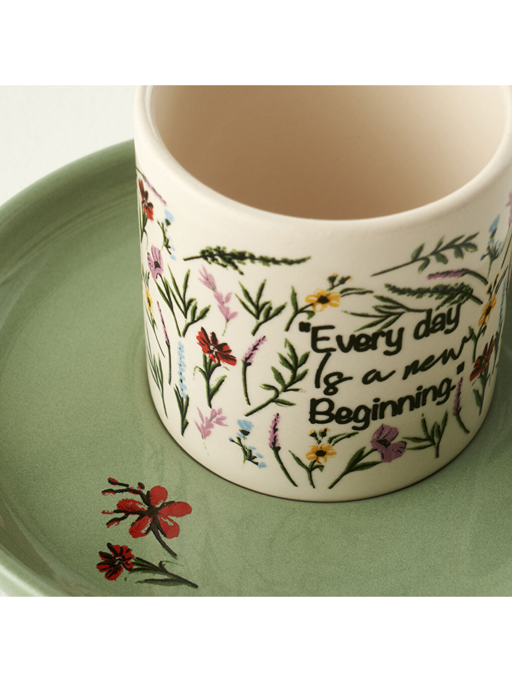 Karışık Flores Seramik 2'li Kahve Fincanı Seti (105 cc)-3