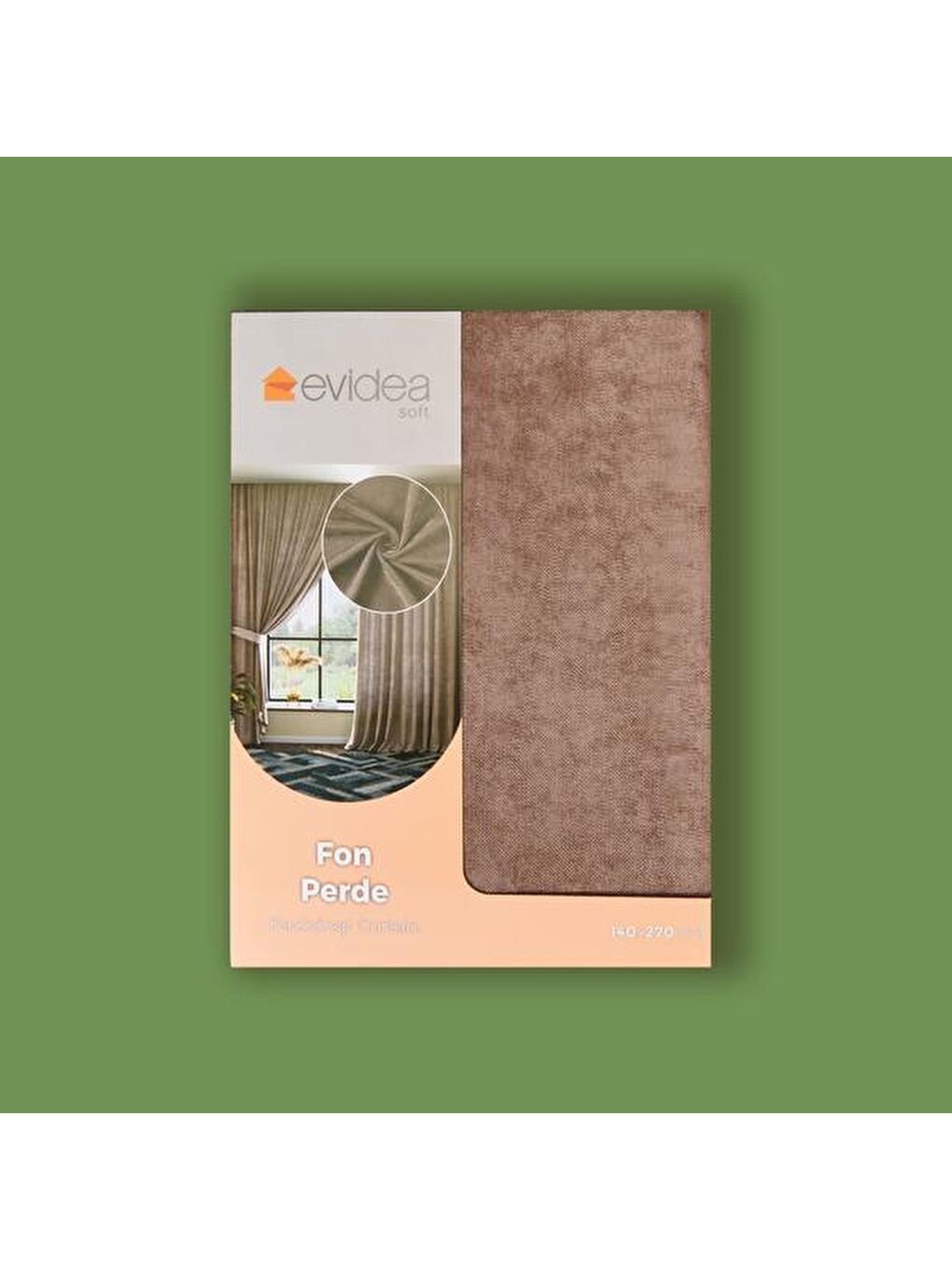 Evidea Soft Devon Fon Perde - Kahverengi - 140x270 cm - 1