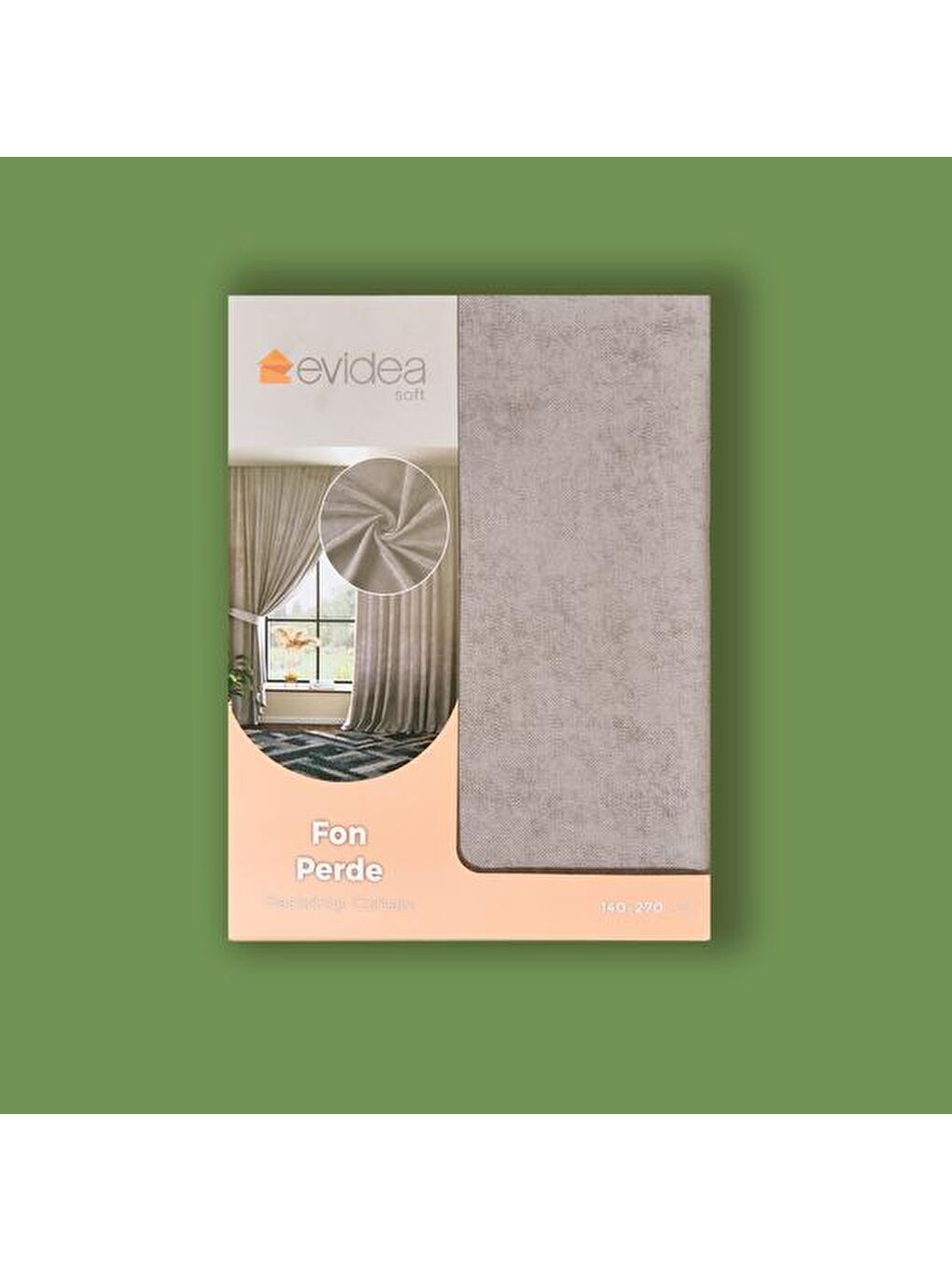 Evidea Soft Devon Fon Perde - Gri - 140x270 cm - 2