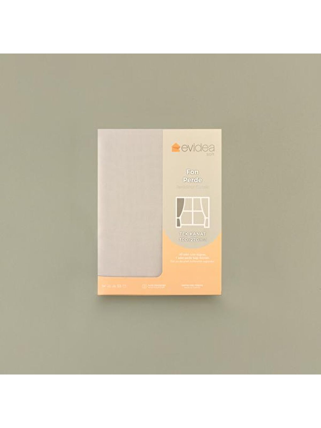 Evidea Soft Mori Fon Perde - Gri - 300x270 cm - 2