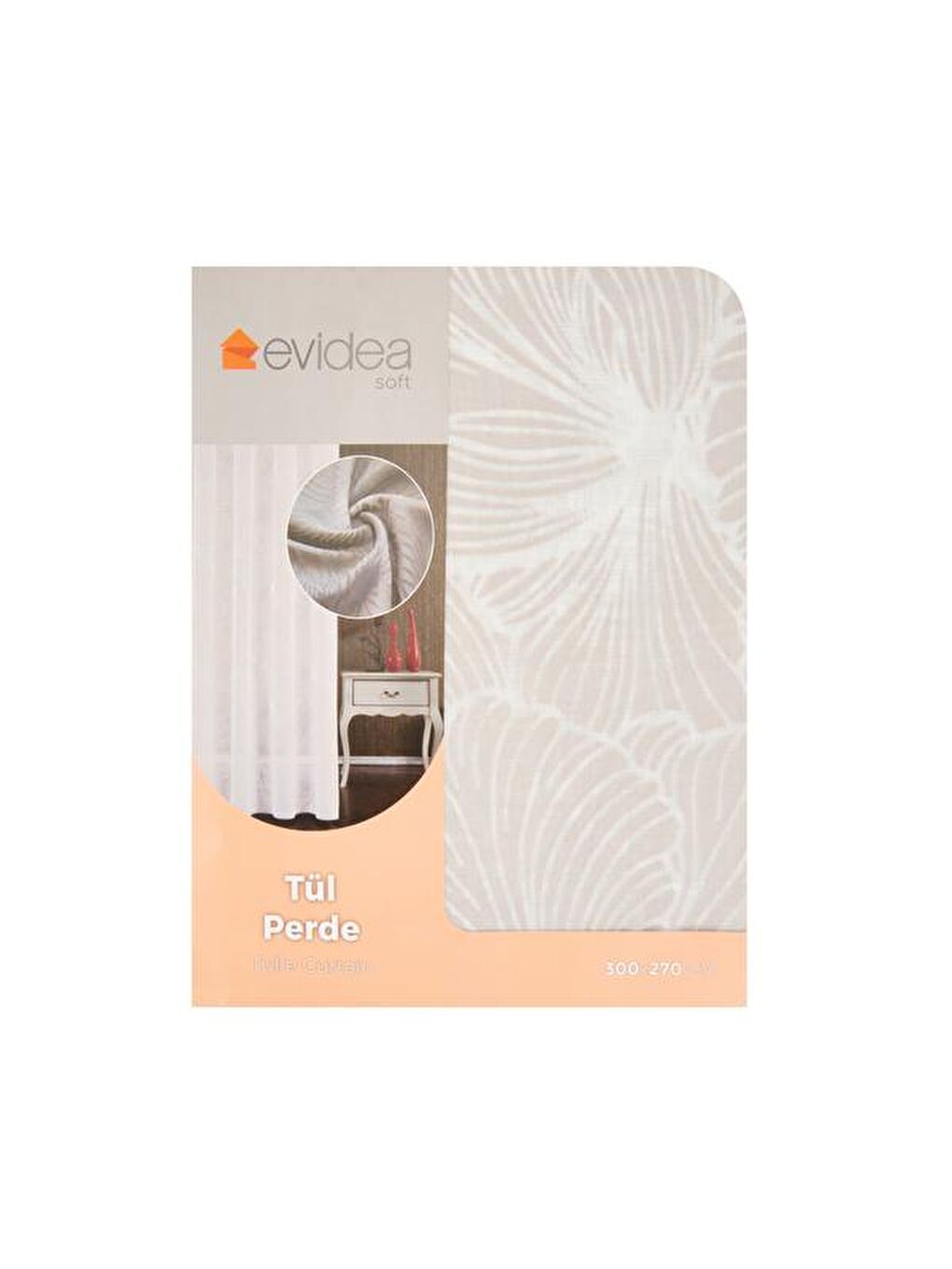 Evidea Soft Awya Tül Perde - Gri - 300x270 cm - 1