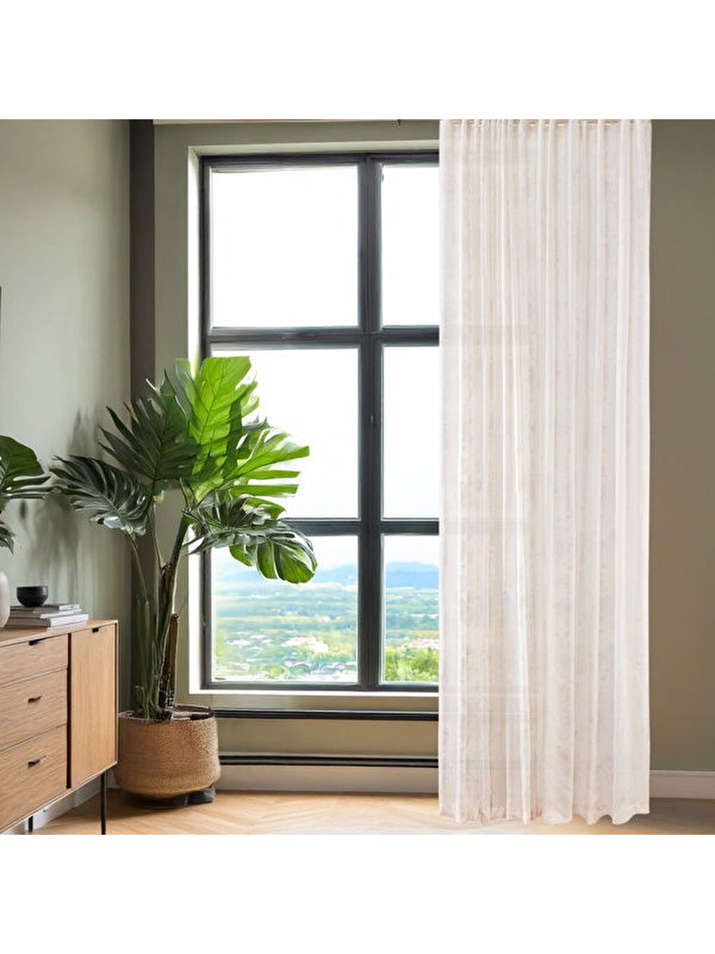 Evidea Soft Aluç Tül Perde - Beyaz - 300x270 cm