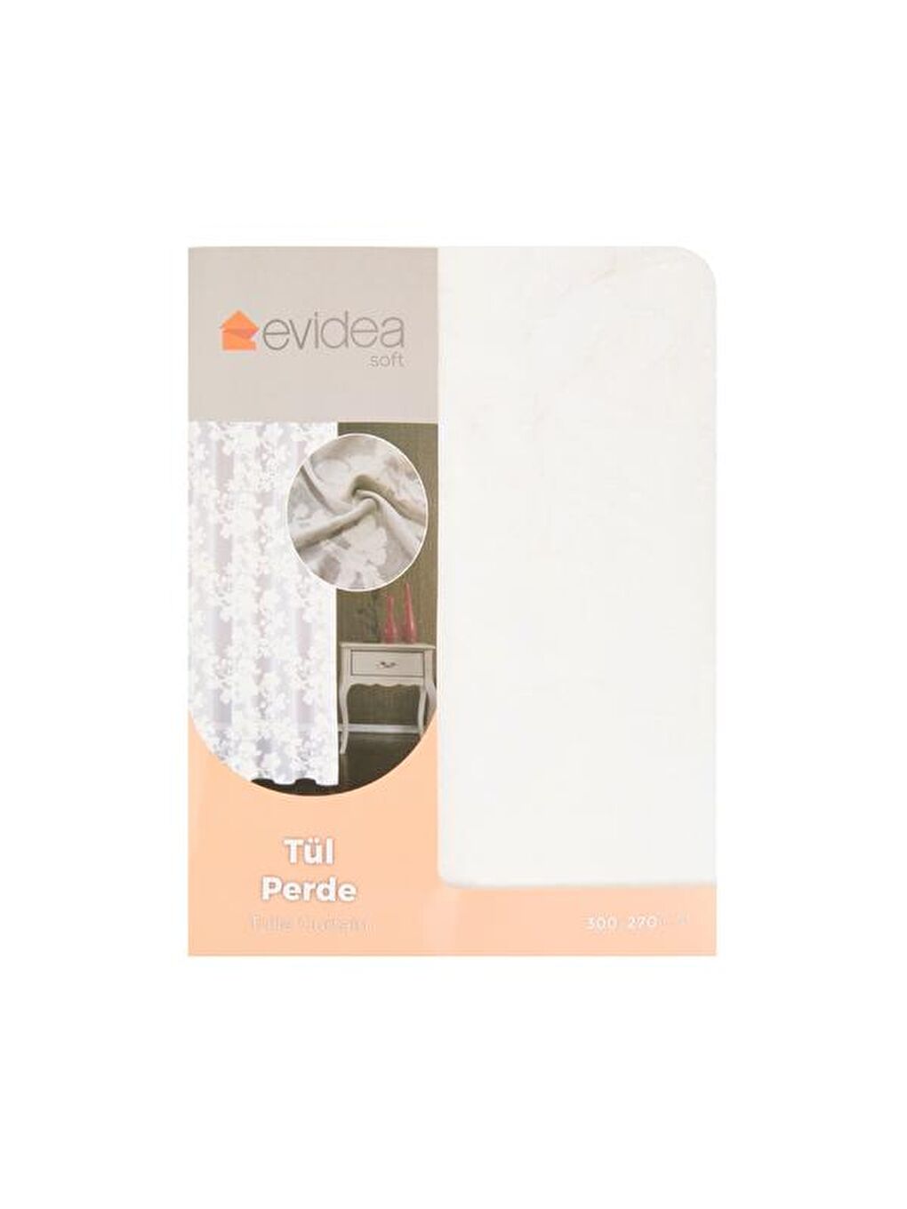 Evidea Soft Aluç Tül Perde - Beyaz - 300x270 cm - 1
