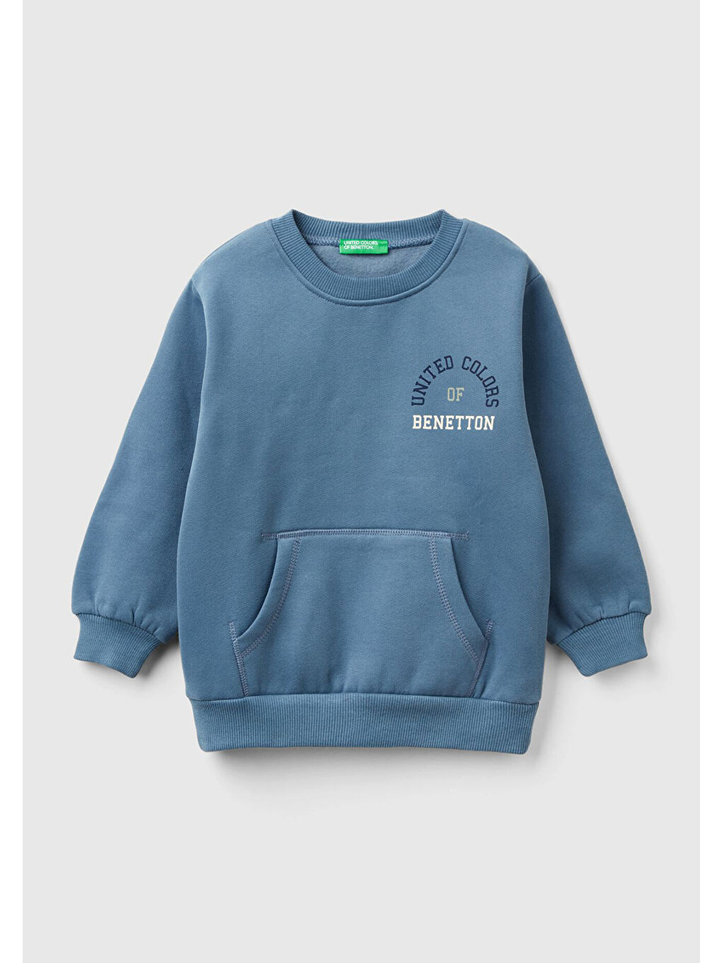 Erkek Çocuk Havacı Mavi Önü Baskılı Normal Kesim Bisiklet Yaka Ribanalı Sweatshirt