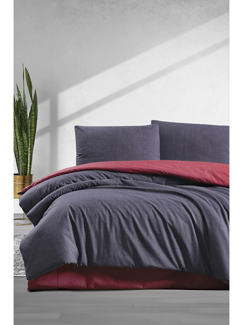 Simple Nevresim Takımı Çift Kişilik (200x220 cm) Bordo