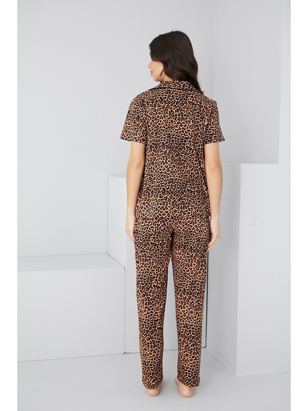 Karışık Biye Detaylı Örme Pijama Takım7891-2