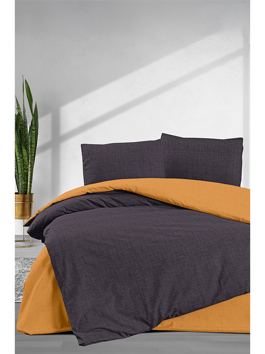 Simple Nevresim Takımı Çift Kişilik (200x220 cm) Sarı