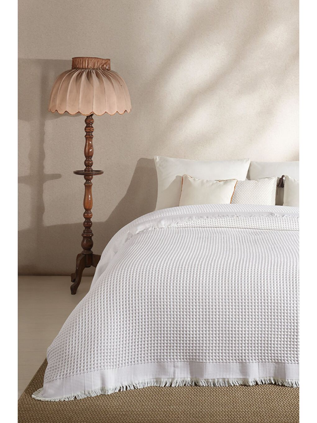 Ruffle Pike Çift Kişilik (220x240 cm) Beyaz-3