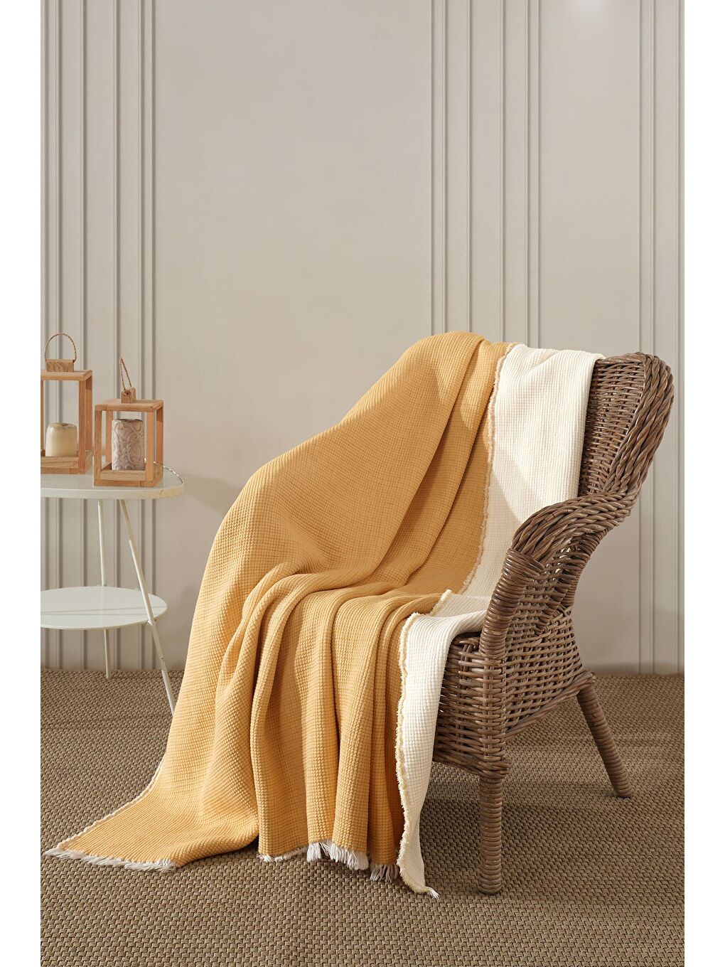 Rubby Müslin Pike Tek Kişilik (160x220 cm) Sarı-2