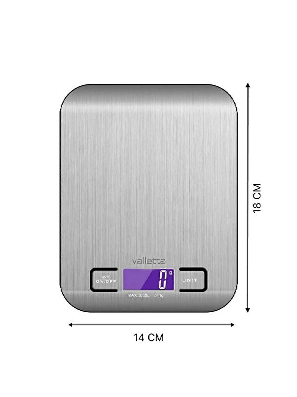 VLT1324 Çelik Mutfak Tartısı - Gri-1