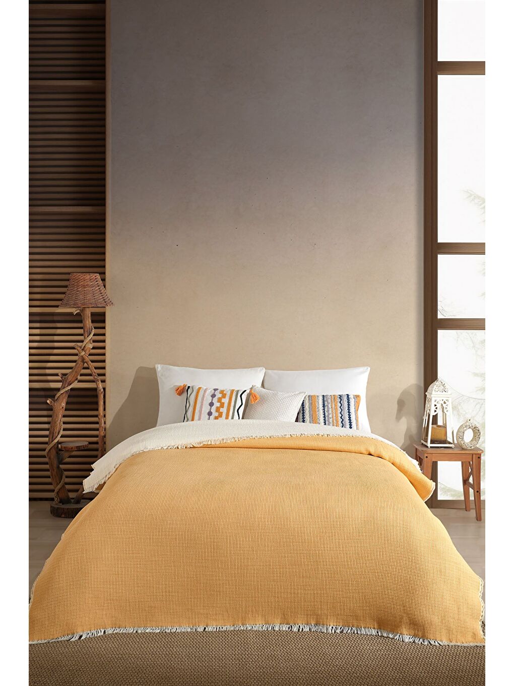 Rubby Müslin Pike Çift Kişilik (210x230 cm) Sarı