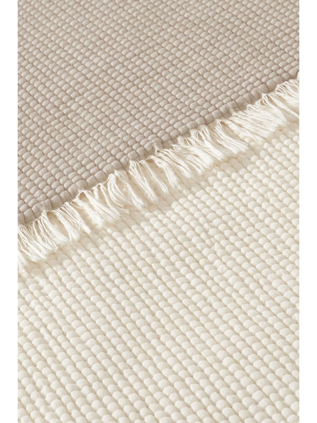 Bej Rubby Müslin Pike Çift Kişilik (210x230 cm) Vizon-3