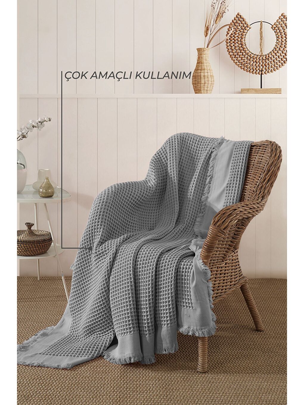 Ruffle Pike Çift Kişilik (220x240 cm) Gri-2