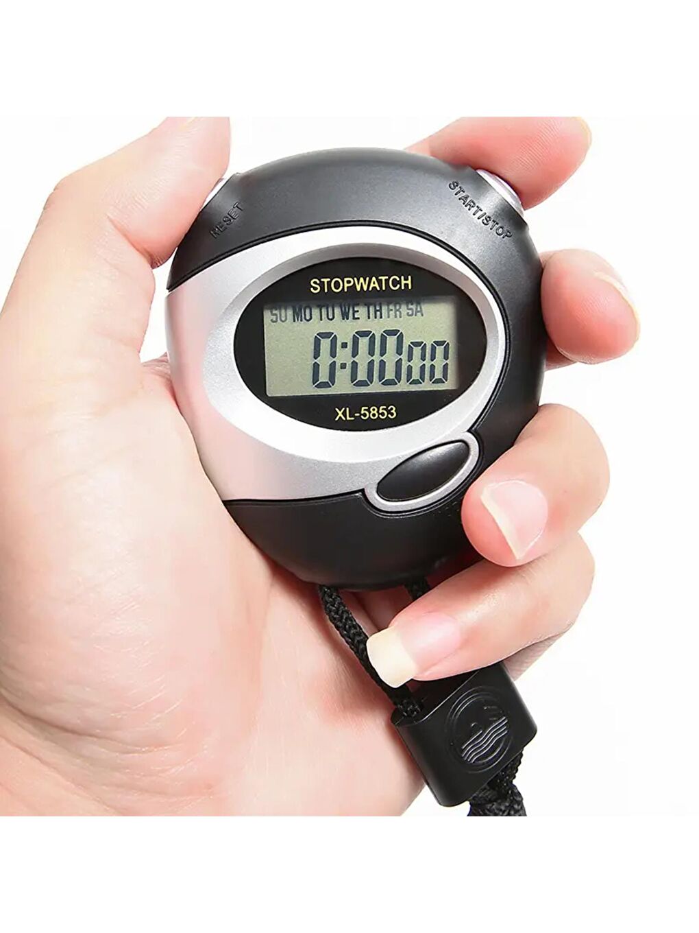 Siyah XL-5853 Dijital Profesyonel Kuvars Kronometre