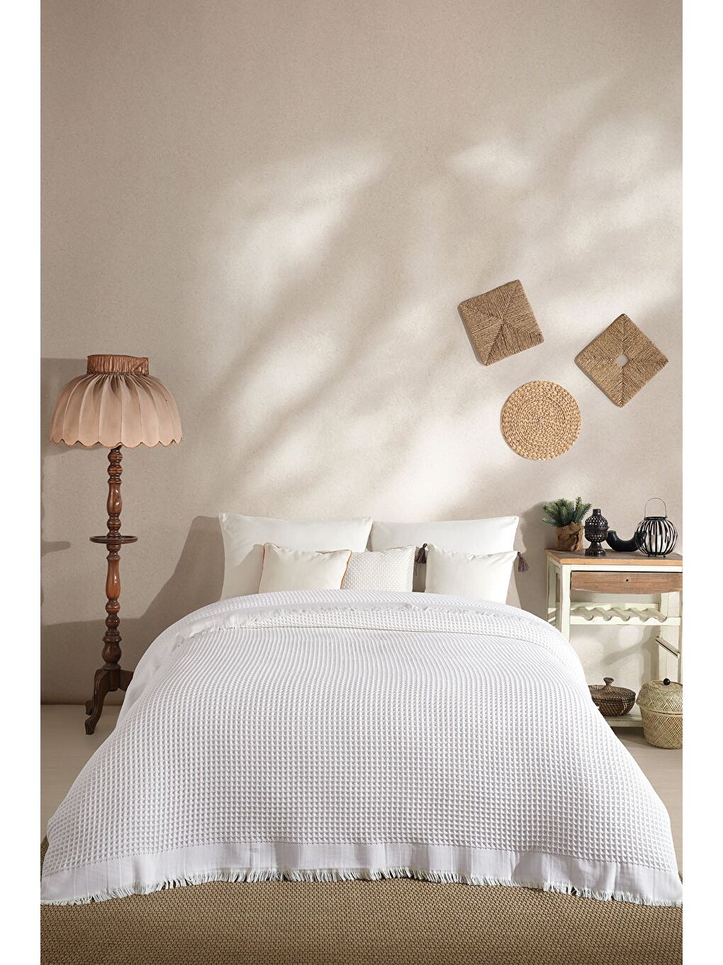 Ruffle Pike Tek Kişilik (160x220 cm) Beyaz