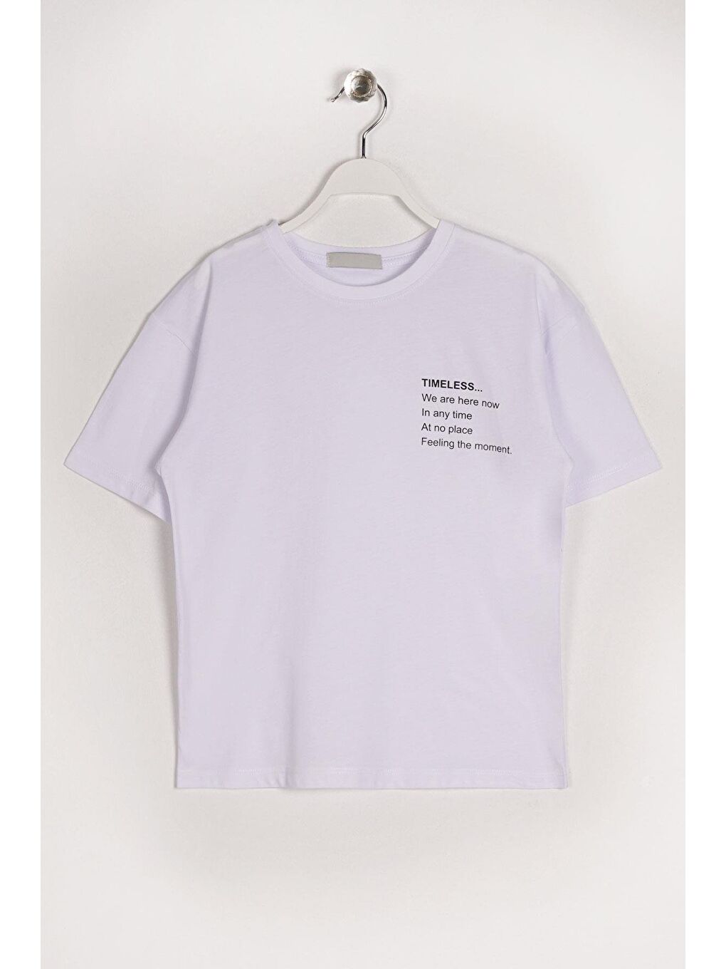 Bisiklet Yaka Kısa Kol Timeless Baskılı Beyaz Renk Erkek Çocuk Tshirt