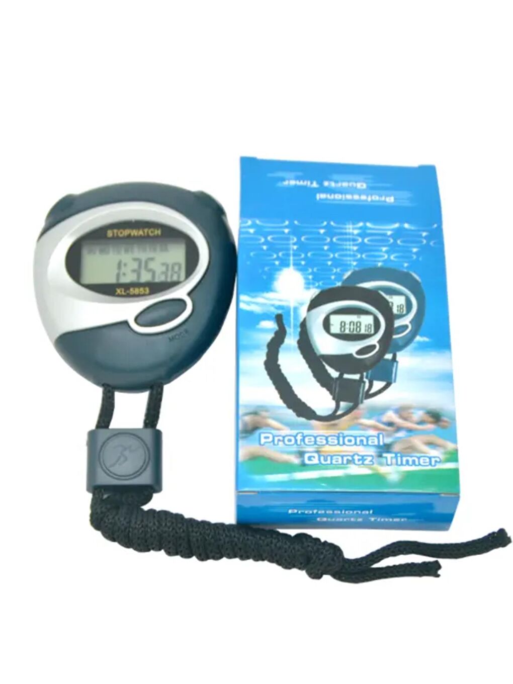 Siyah XL-5853 Dijital Profesyonel Kuvars Kronometre-2