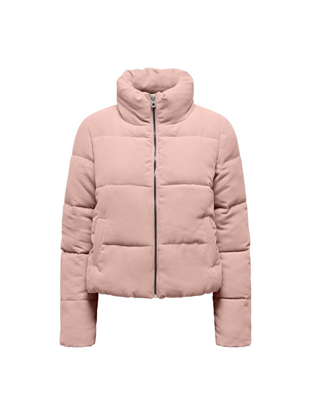 Only Pembe New Dolly Corduroy Puffer Kadın Pembe Dik Yaka Mont