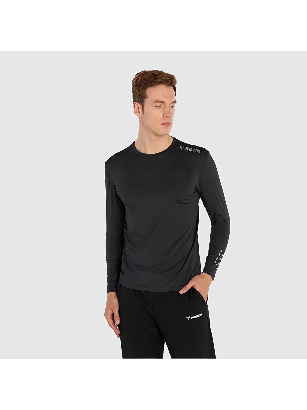 Hummel Siyah Te Topaz Baselayer Erkek Siyah Yuvarlak Yaka Tişört