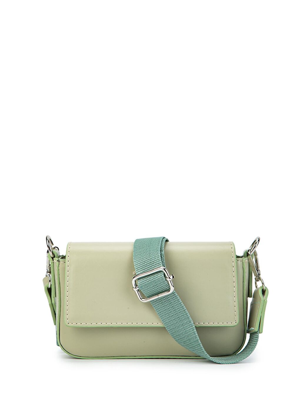 Suni Deri Mini Baget India Kadın Çapraz Çanta Mint Yeşil