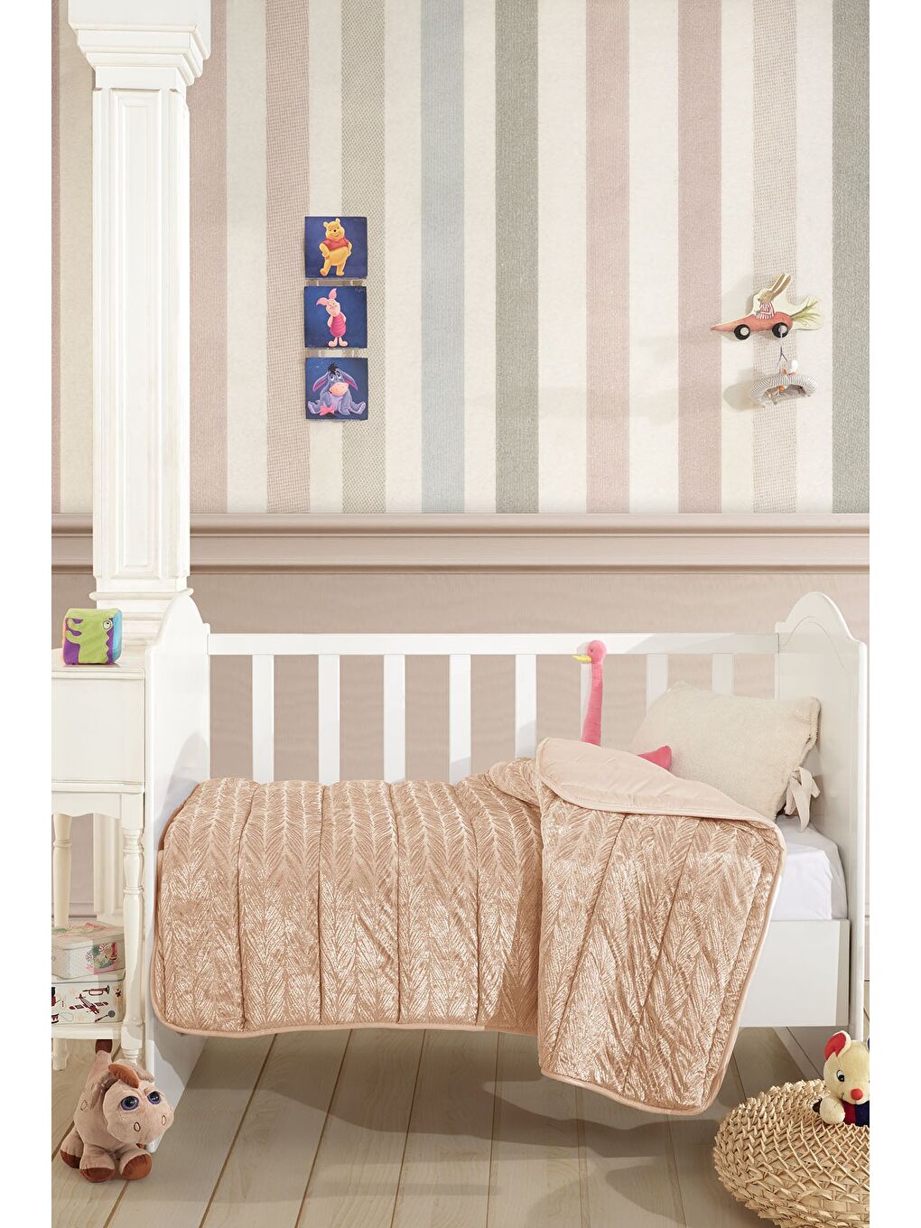 Bej Velvet Bebek Yorgan (150x100 cm) Cappuccino