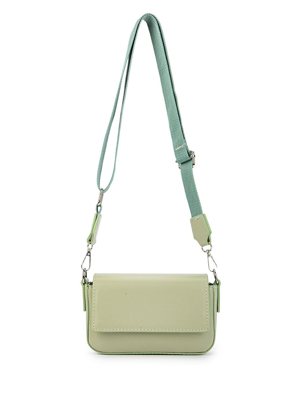 Suni Deri Mini Baget India Kadın Çapraz Çanta Mint Yeşil-2
