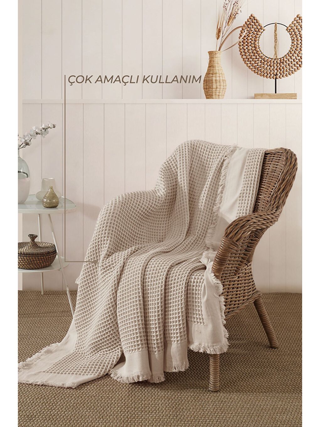 Ruffle Pike Tek Kişilik (160x220 cm) Bej-2