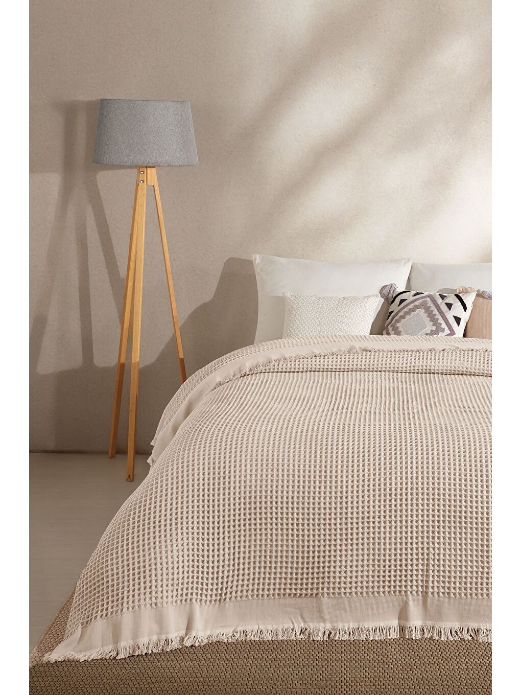 Ruffle Pike Tek Kişilik (160x220 cm) Bej-3