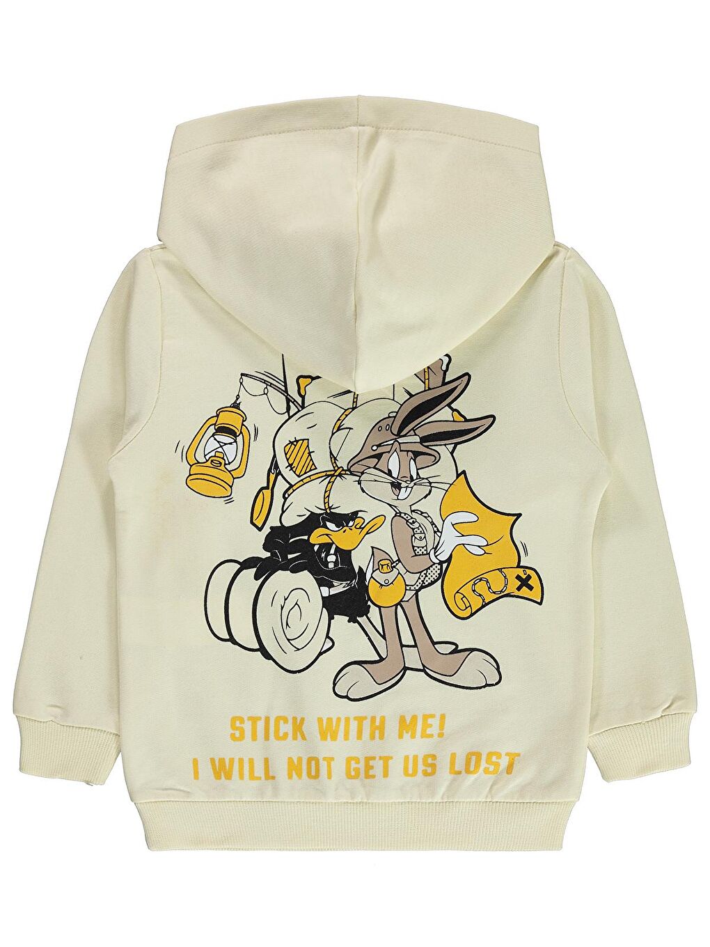 Civil Açık Bej Bugs Bunny Erkek Çocuk Kapüşonlu Sweatshirt 2-5 Yaş Fil Dişi - 1