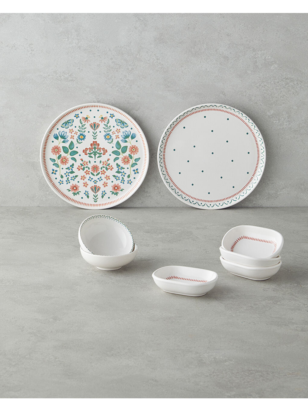 Enola Seramik Kahvaltı Takımı 8 Parça 2 Kişilik Yeşil