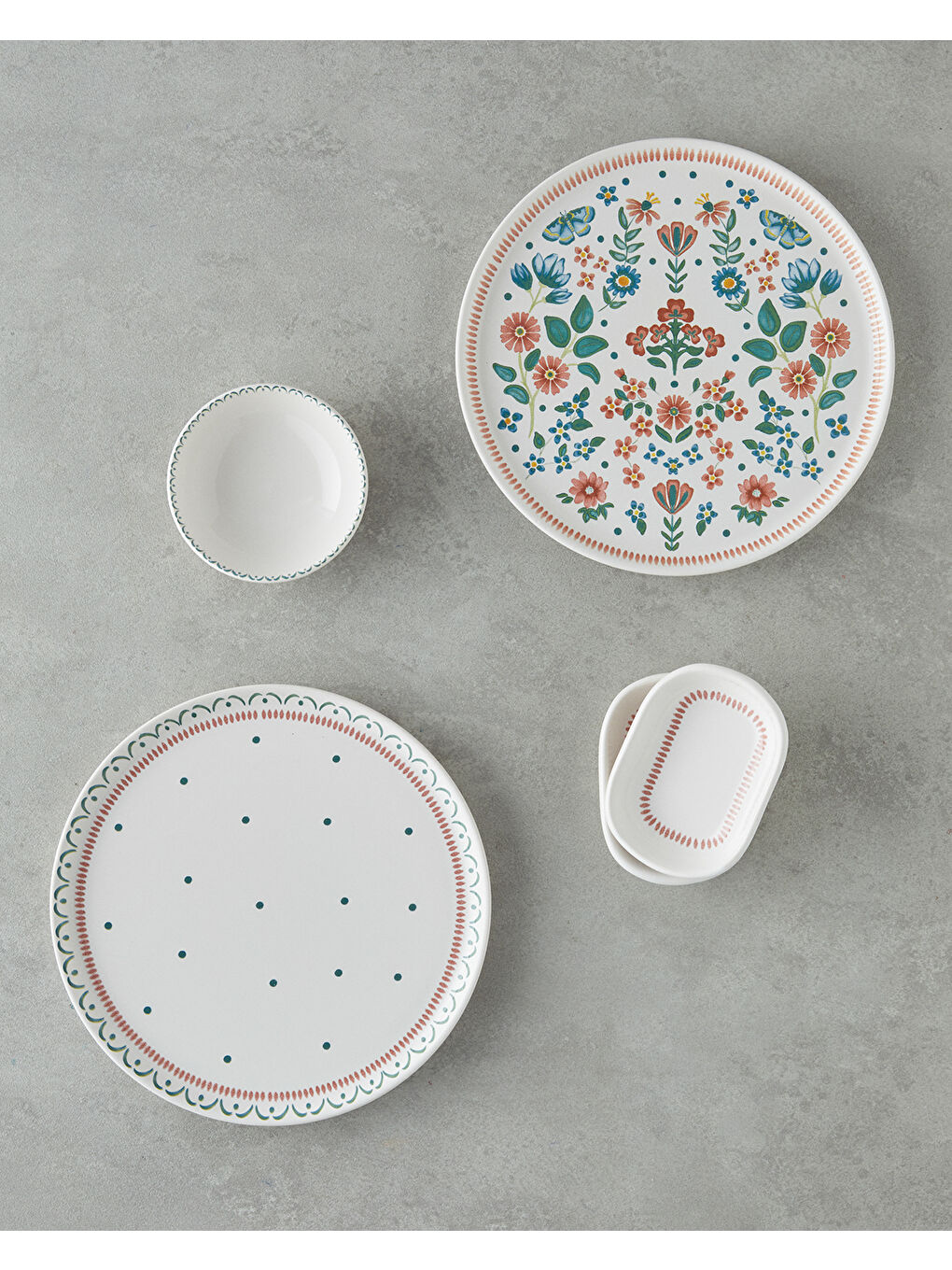 Enola Seramik Kahvaltı Takımı 8 Parça 2 Kişilik Yeşil-1