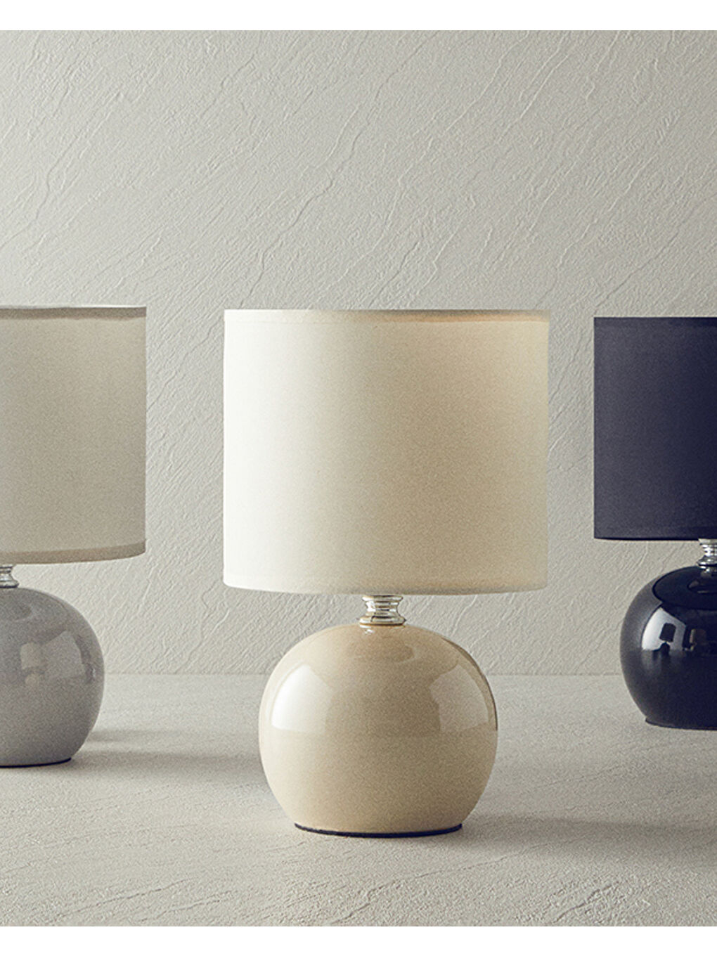 Pansy Porselen Abajur Gri-2