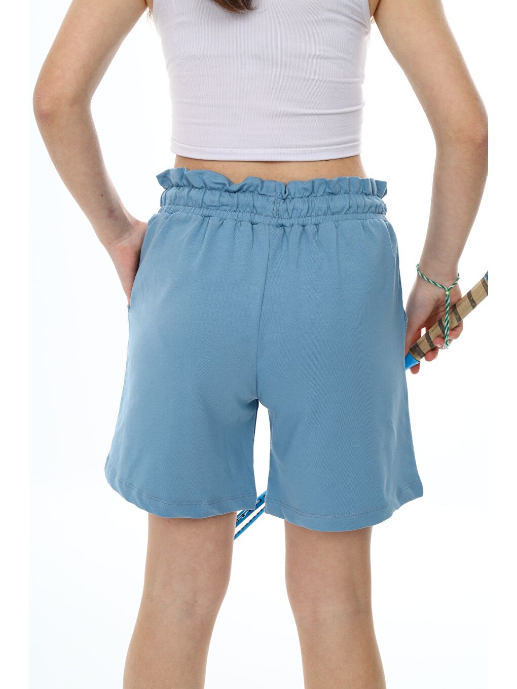 Mavi Kız Çocuk Baskılı Şort-2