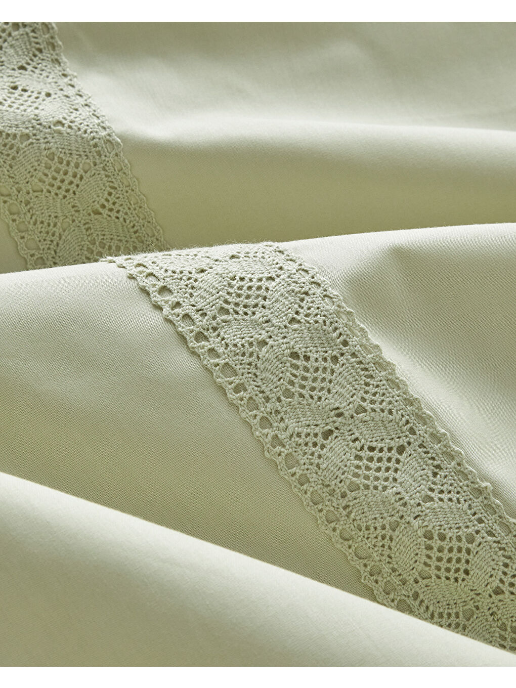 Lace Elegance Kopanakili Perkal King Size Nevresim Takımı 240x220 cm Yeşil-4