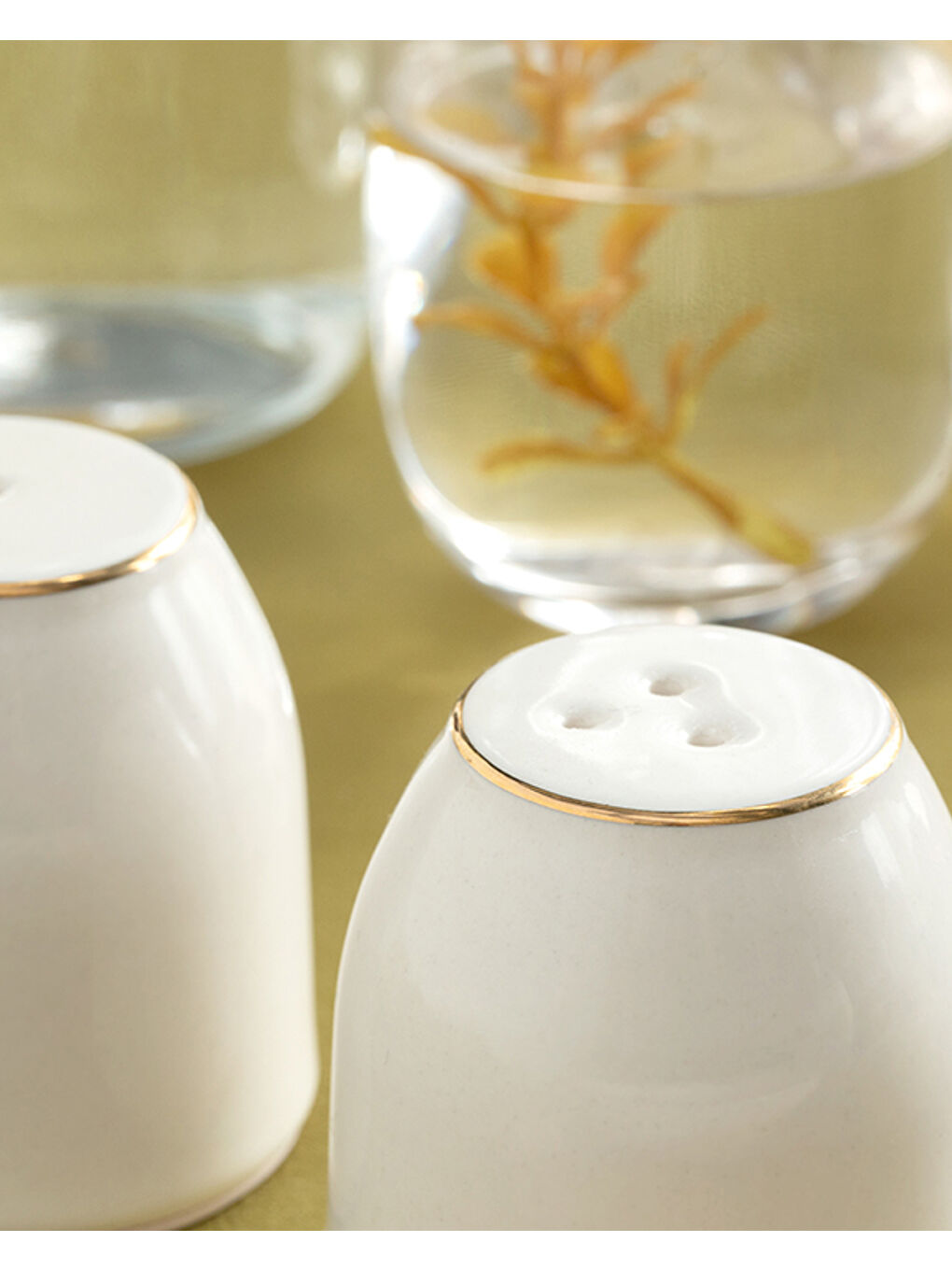 Sarı Torino Porselen Tuzluk-Biberlik Gold-2